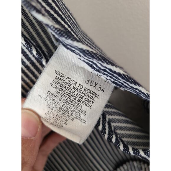 60s 70s Toughskins Railroad Stripe 36x34 Union Made Workwear Overalls - Picture 6 of 6